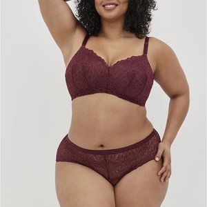 Torrid bra set wire-free 50B | 50D plus size panty 5 5X lace underwear lingerie